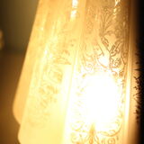 Table lamp, open corolla globe, vintage