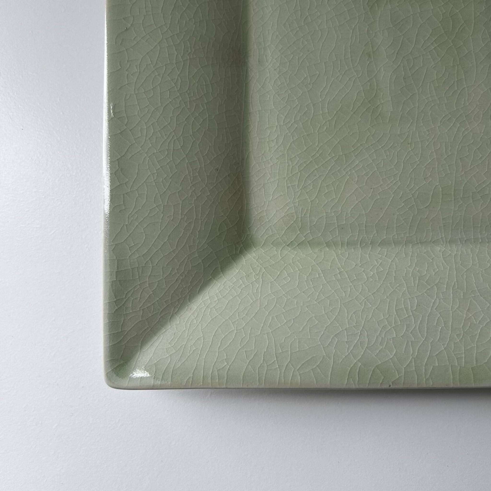 Large celadon square plate