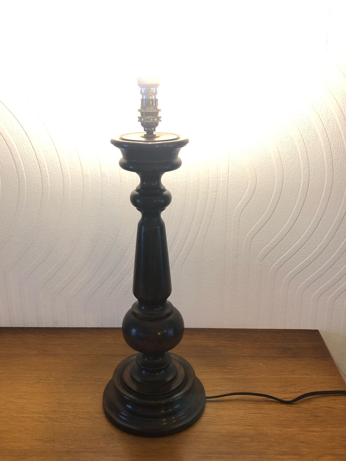 Vintage turned wooden lamp foot