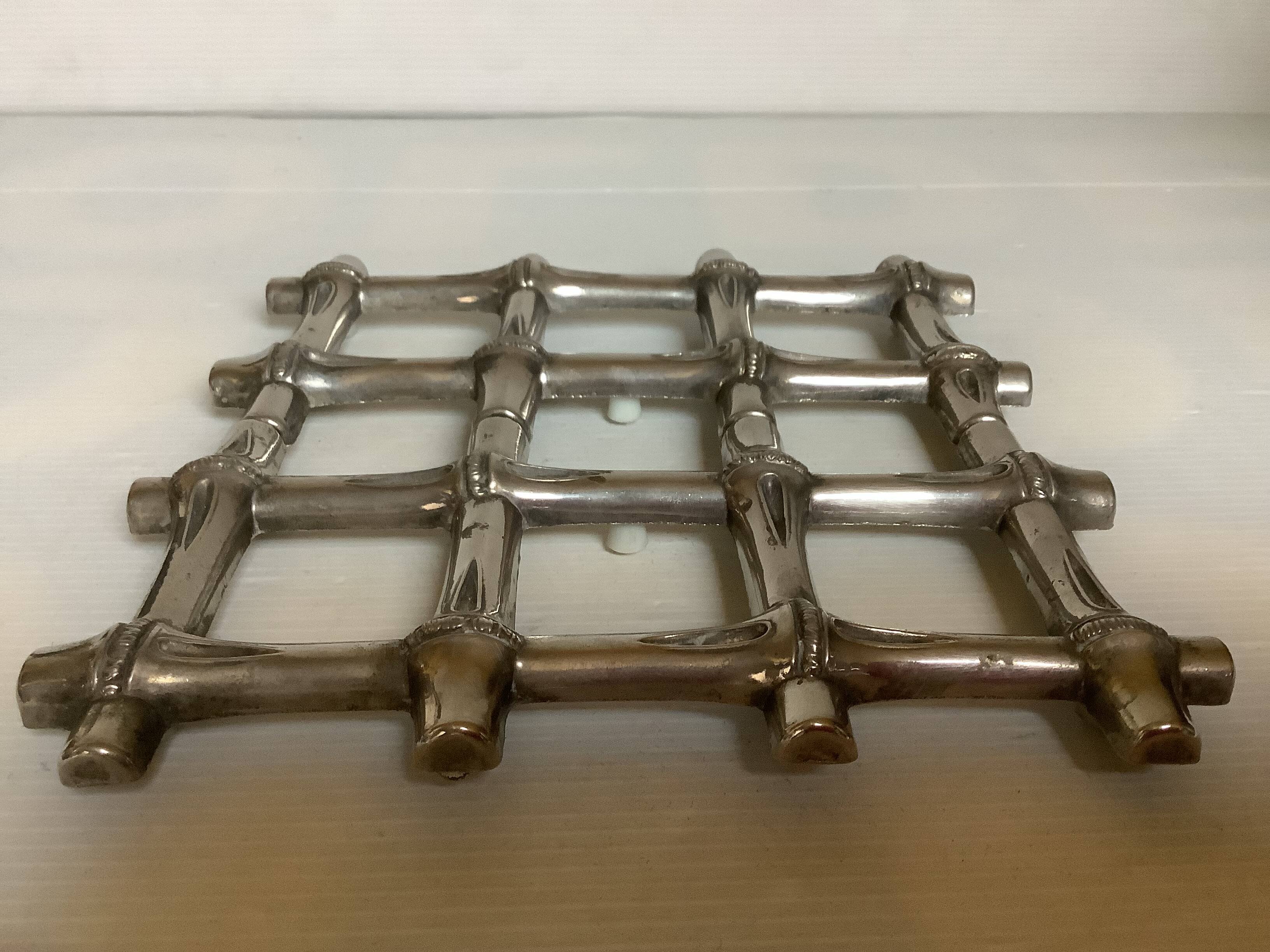 Silver-plated bamboo trivet