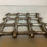 Silver-plated bamboo trivet