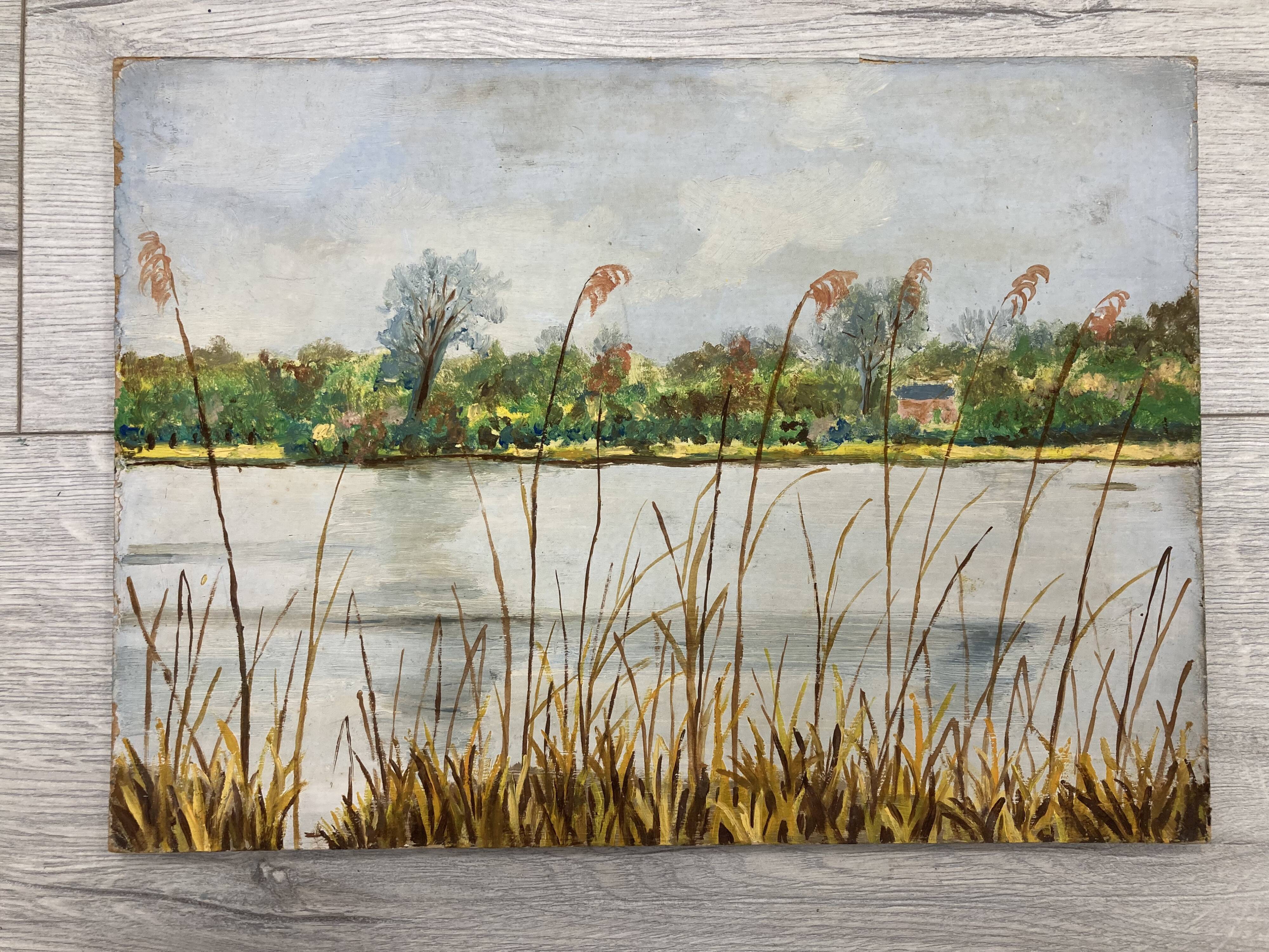 Oil on vintage cardboard