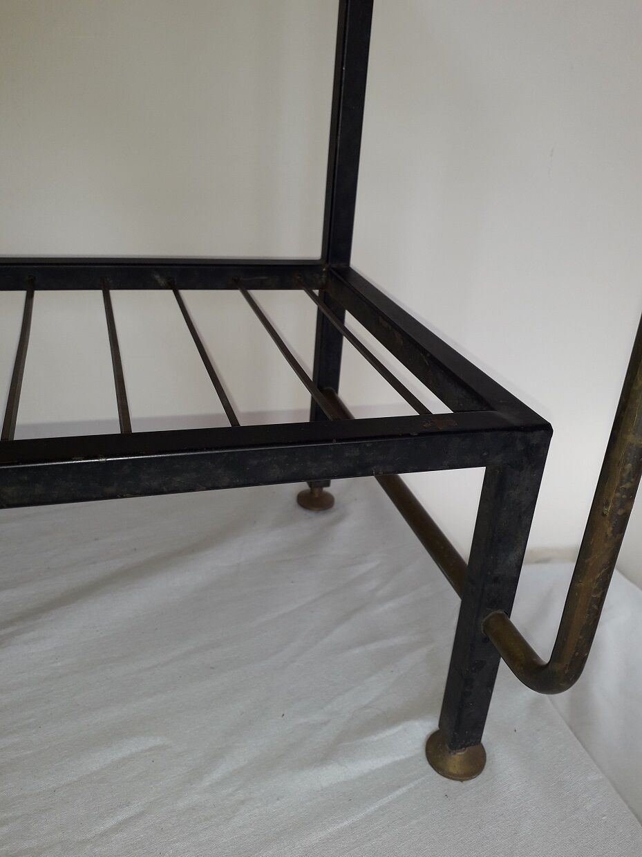 60's design metal and glass coffee table