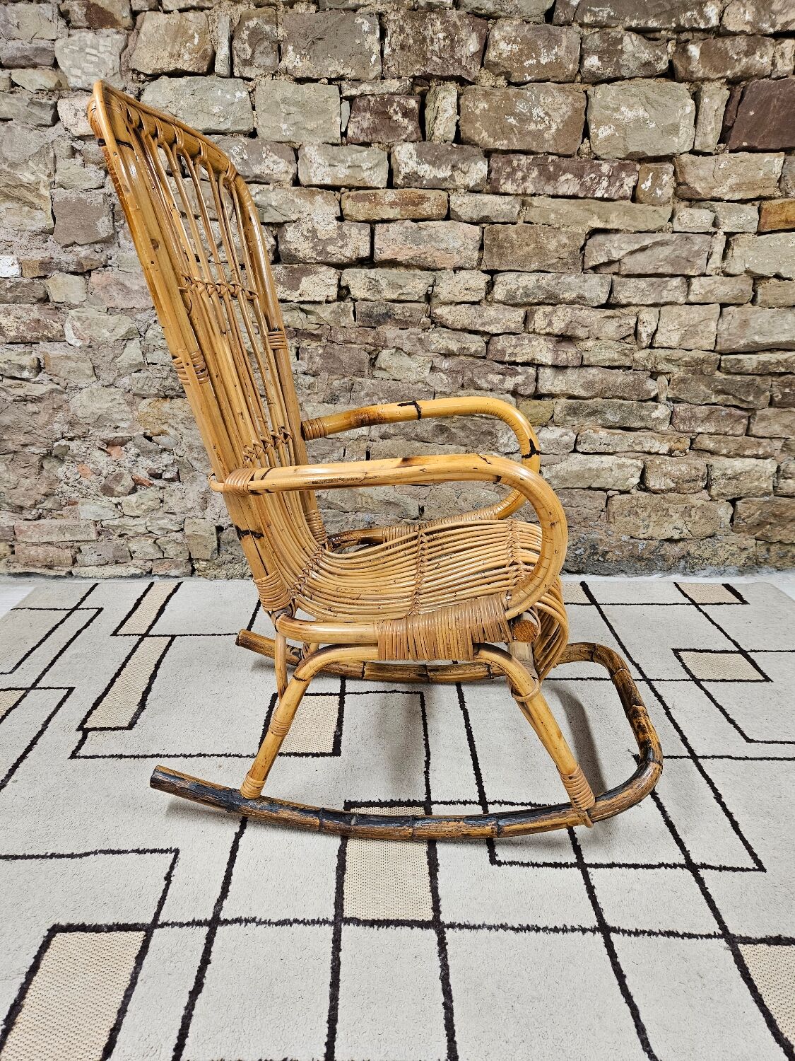 Rocking chair bambou 1950