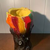 Multicolored Trunk Vase Vallauris Circa 1960 Vintage