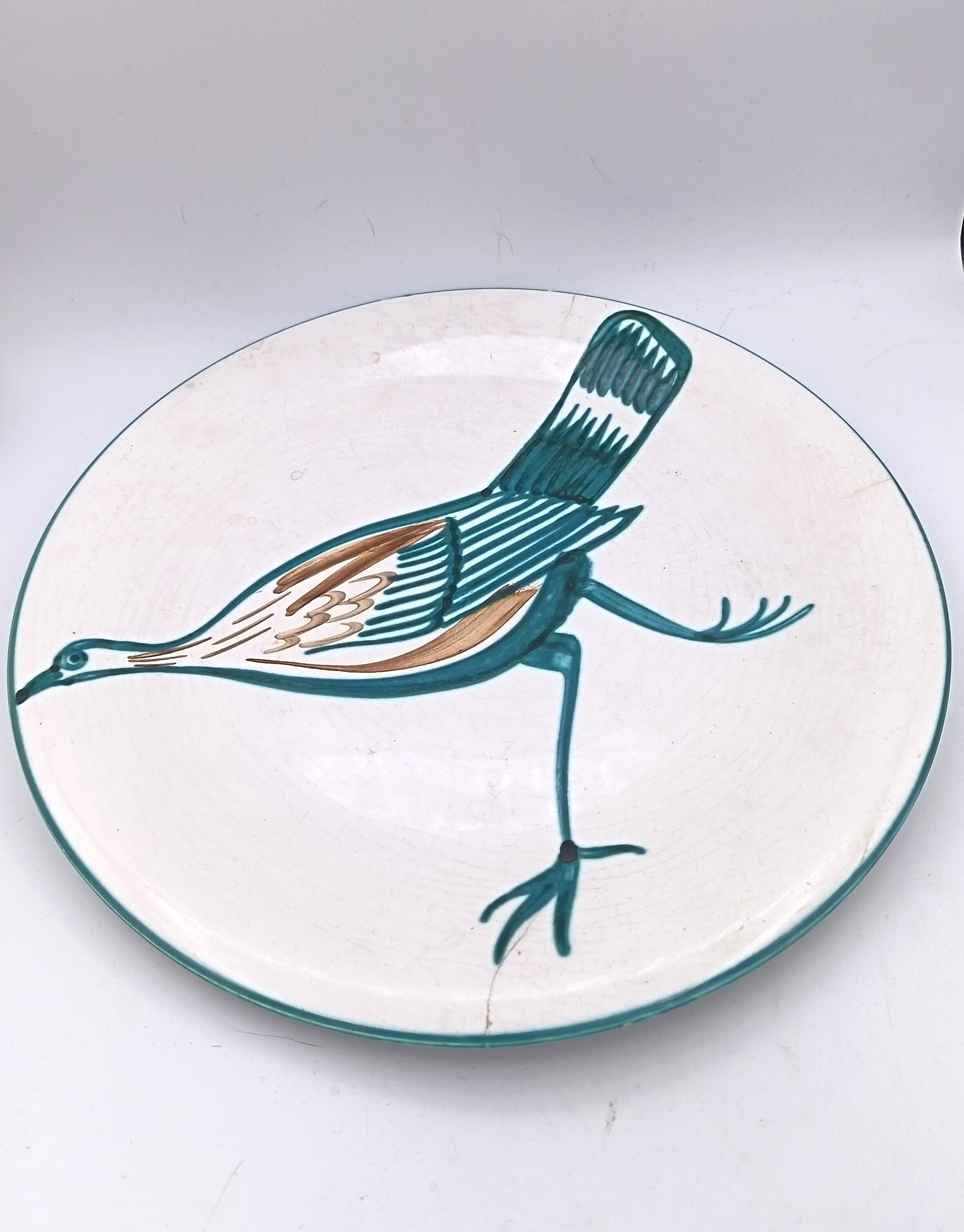 Large ceramic dish signed Roger Picault