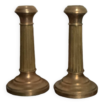Duo de bougeoirs en laiton