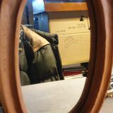 Oval solid wood mirror