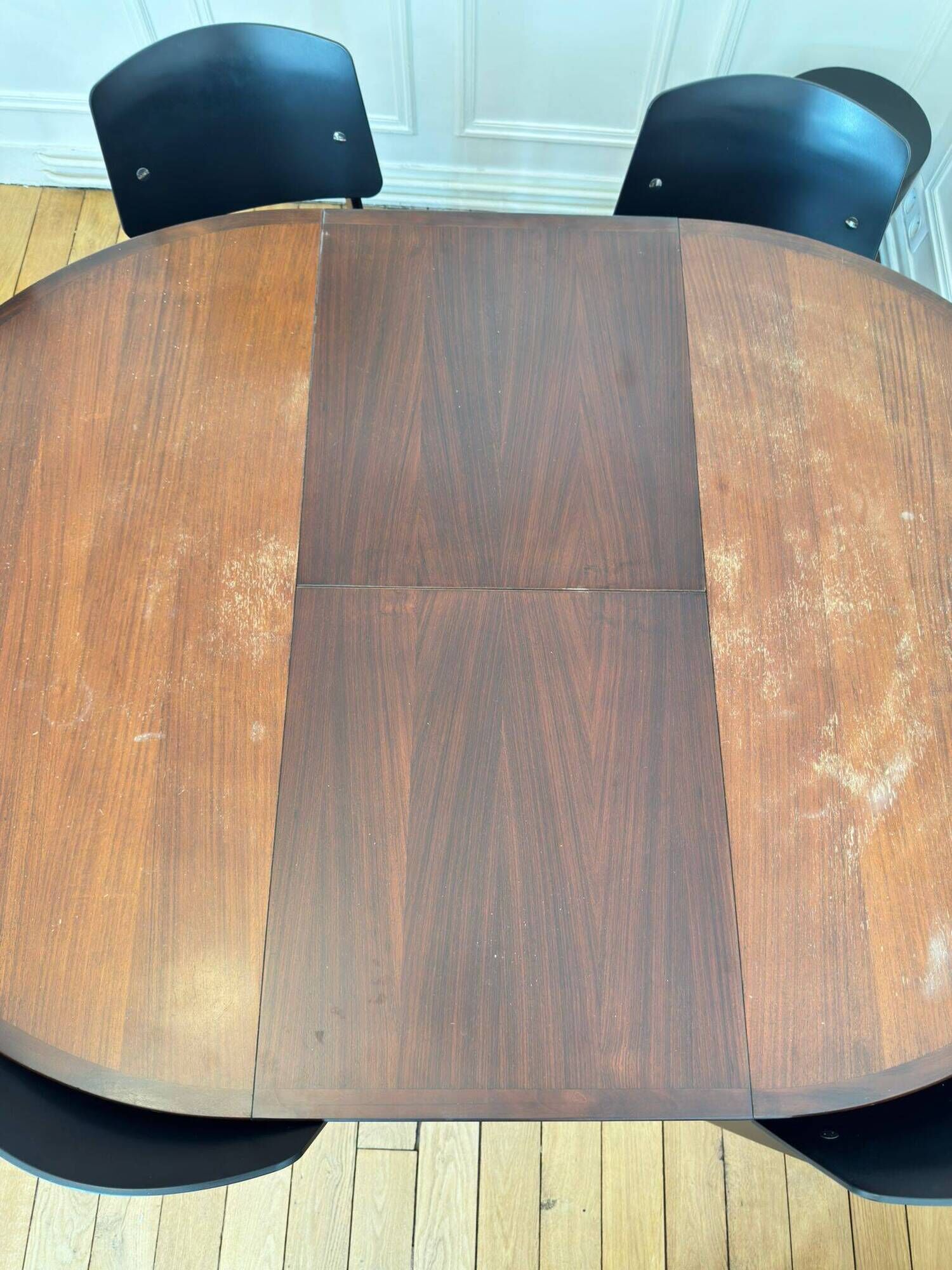 Round dining table Lubke in rosewood from the 1960s.