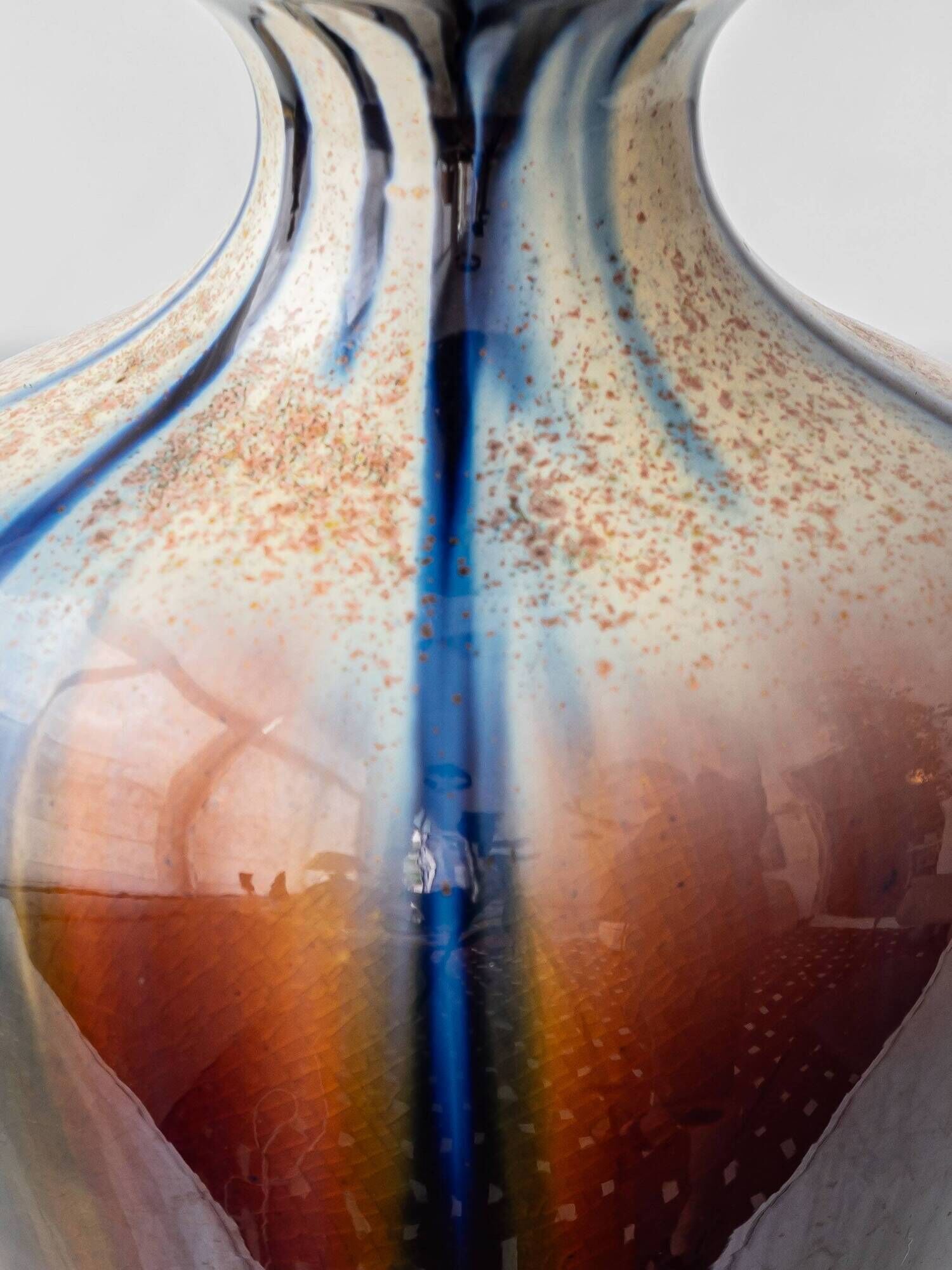 Pair of Art Deco Ceramic Table Lamps, Flambé Glaze, Belgium, 1920s, New Lampshades