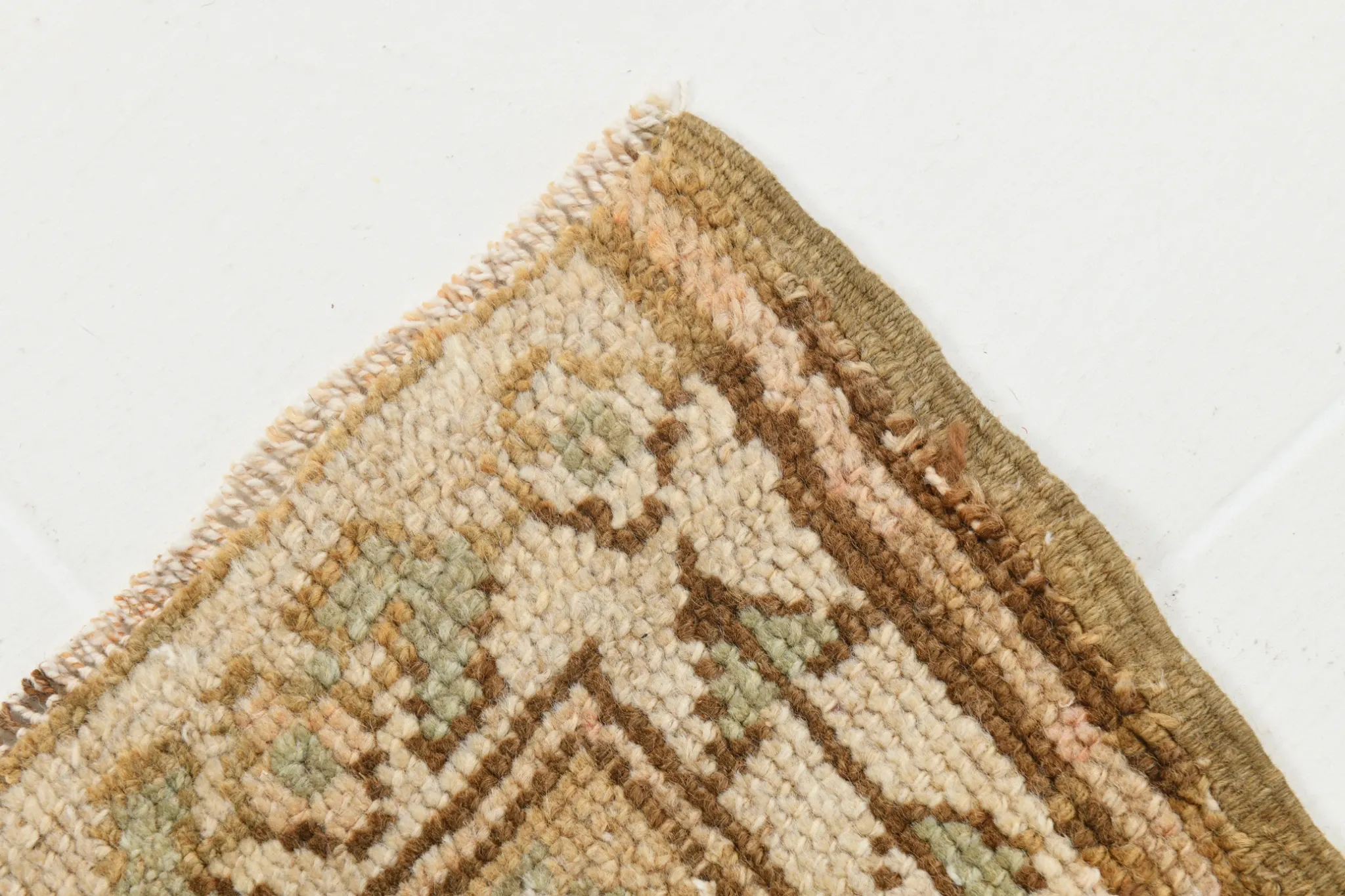 Light Brown & Pink Vintage Persian Rug, Handmade Wool Classic Home Decor