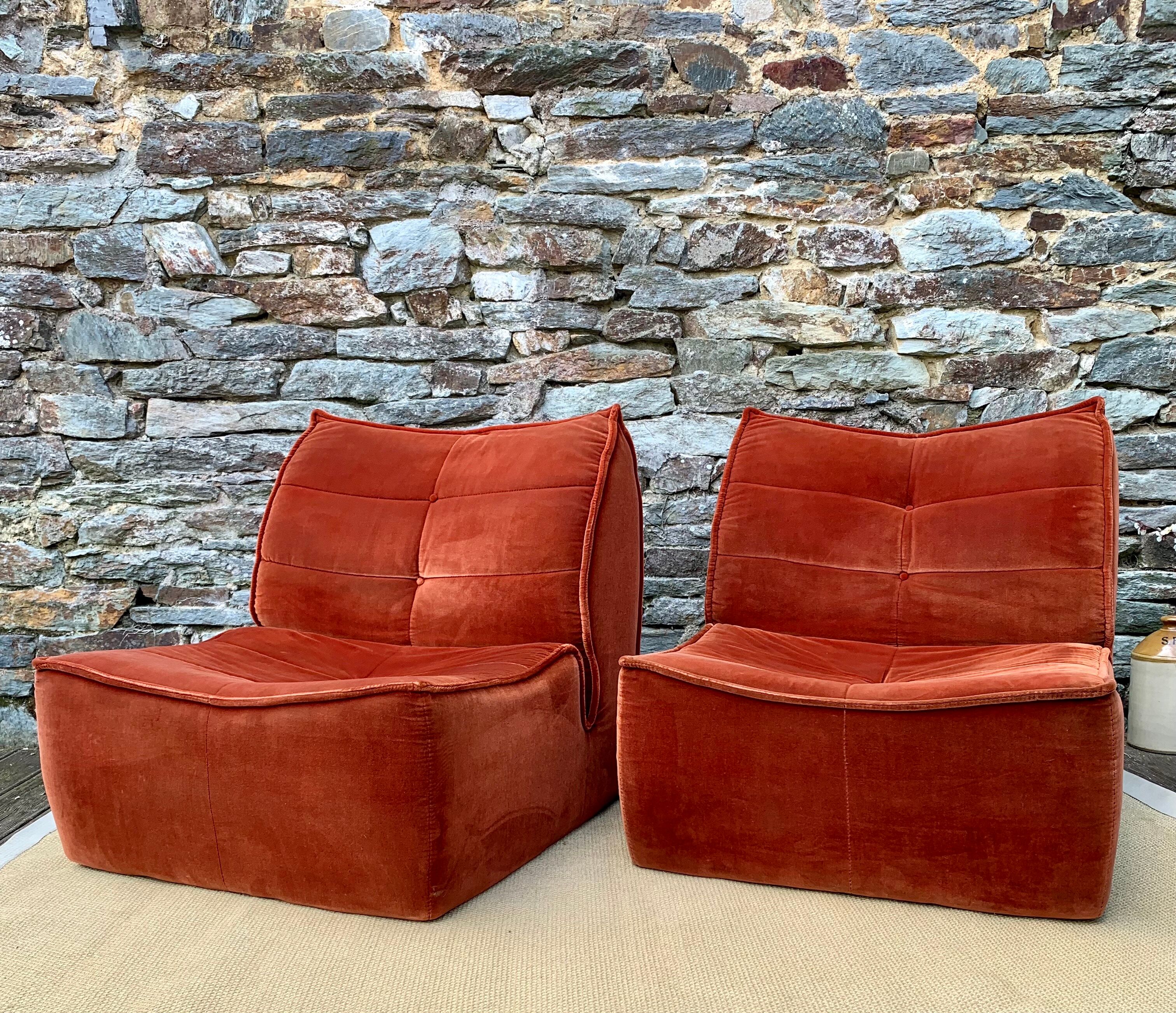 Pair of 70s velvet heaters