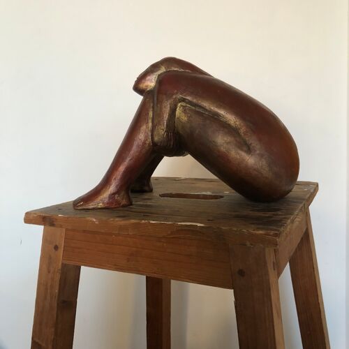 Sculpture de femme en terre cuite de Guy Callandreau circa 1980