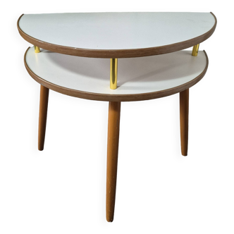 Table de chevet ou d'appoint vintage demi-lune 3 pieds, Angleterre