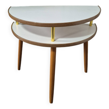 Table de chevet ou d'appoint vintage demi-lune 3 pieds, Angleterre