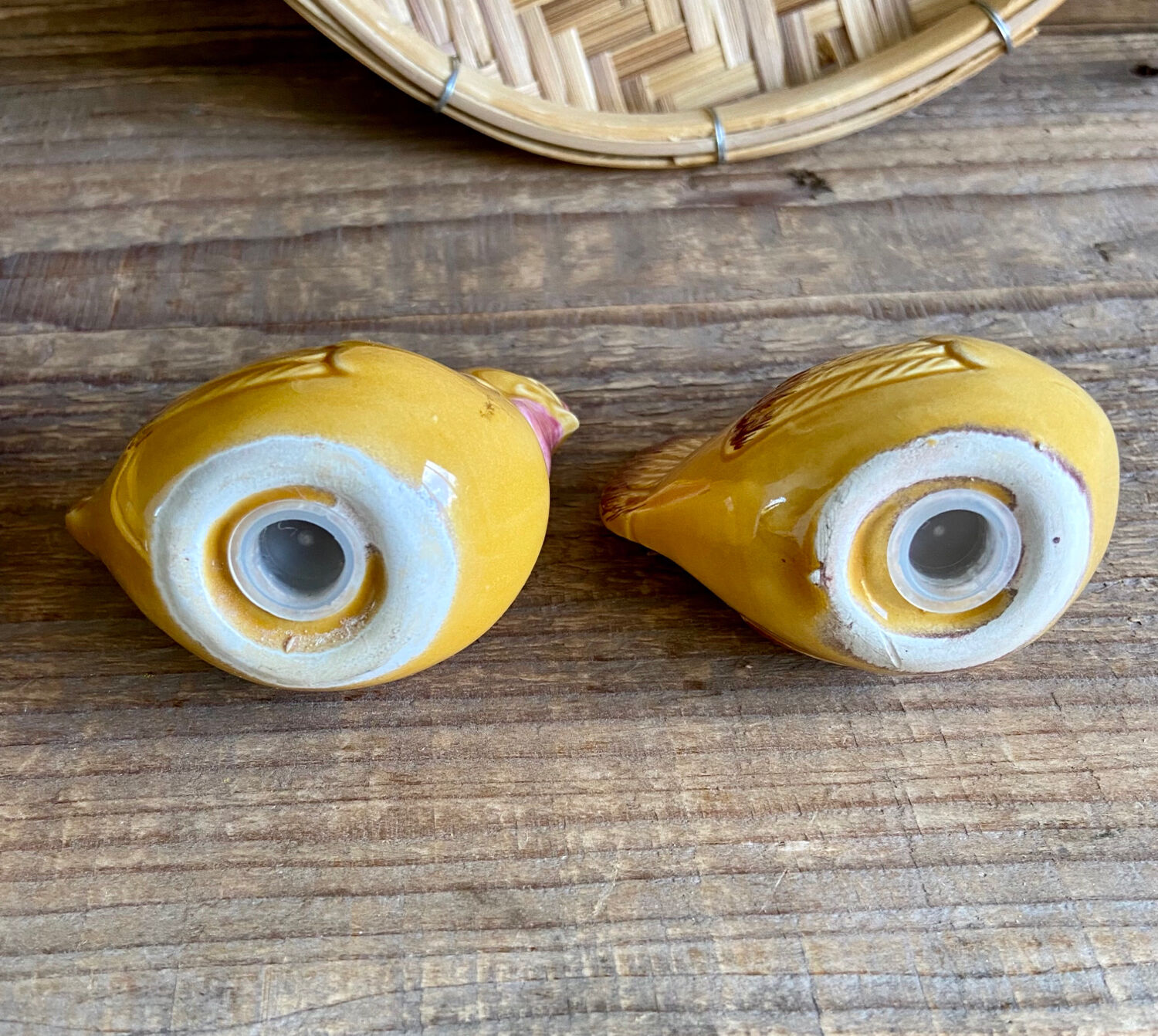 Vintage salt and pepper egg dish