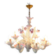 Vintage murano glass flower chandelier, 1950s