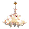 Lustre en forme de fleur en verre de Murano, 1950