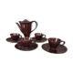 Mid Century French coffee set for 4, faïence Salins, model Bahamas