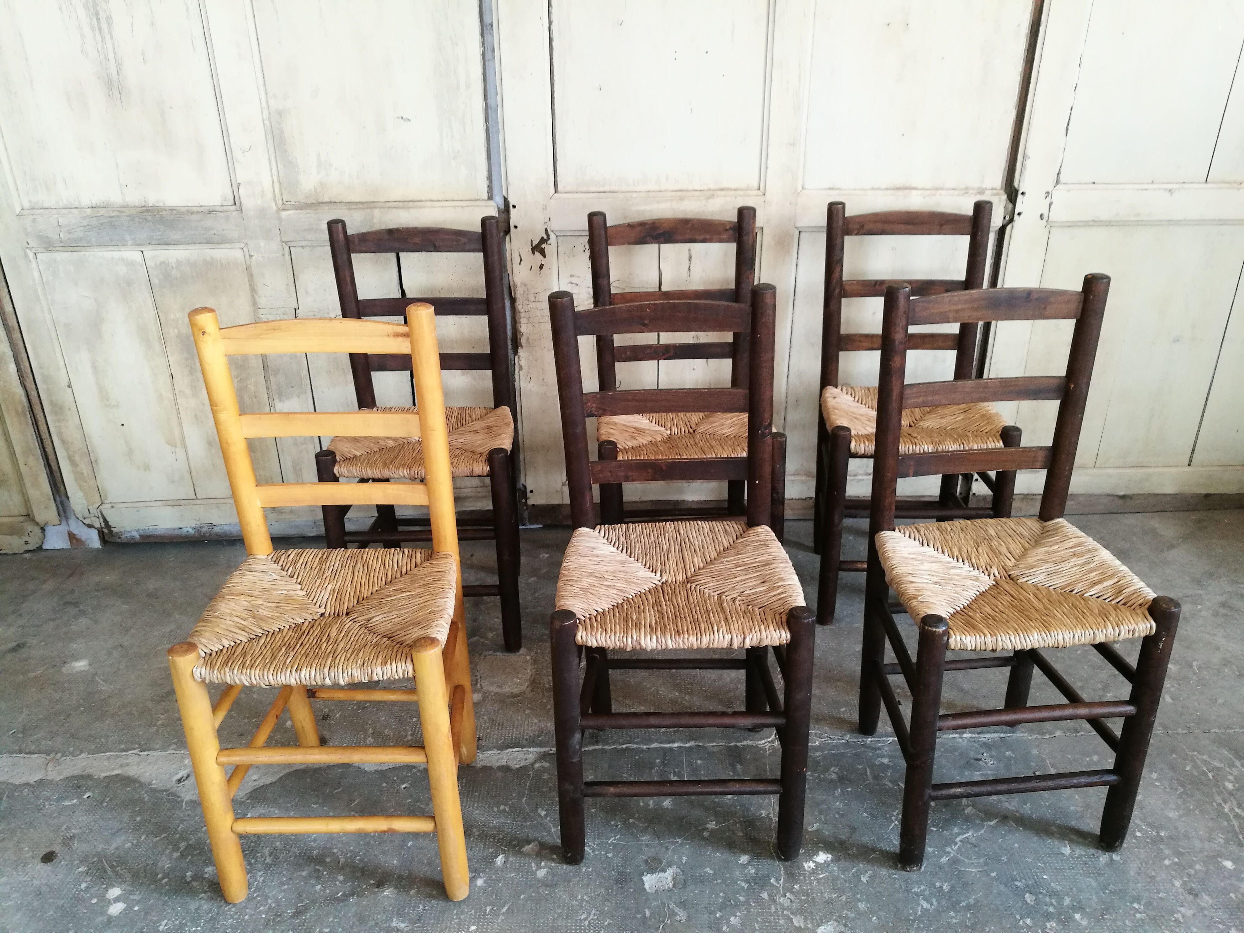 Set of six mulched chairs