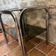 Chrome end table/side table and smoked glass