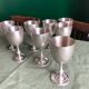 Silver-plated metal stemmed glasses