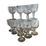 Set of 12 Baccarat Renaissance glasses from the 19th century.