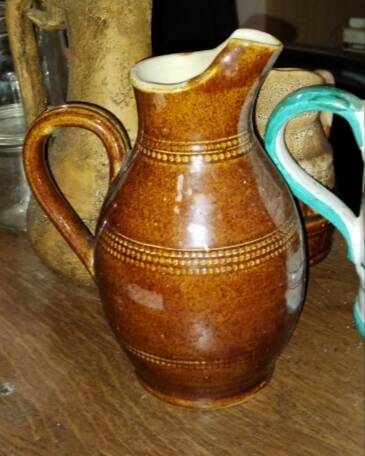 Silver stoneware pitcher/vase