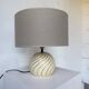 Barbi Ivory and Gold Ceramic Spherical Table Lamp