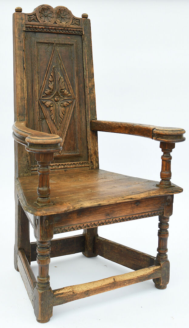 Renaissance style caquetoire armchair