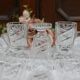 Bavarian liqueur decanter, six glasses and tray