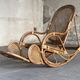 XXL vintage rattan garden armchair or deck chair