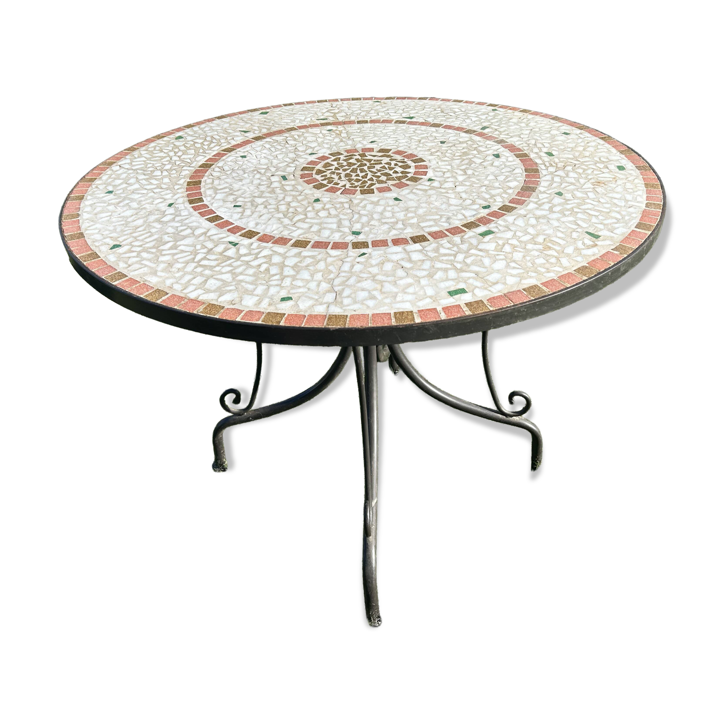 Iron table with ceramic top