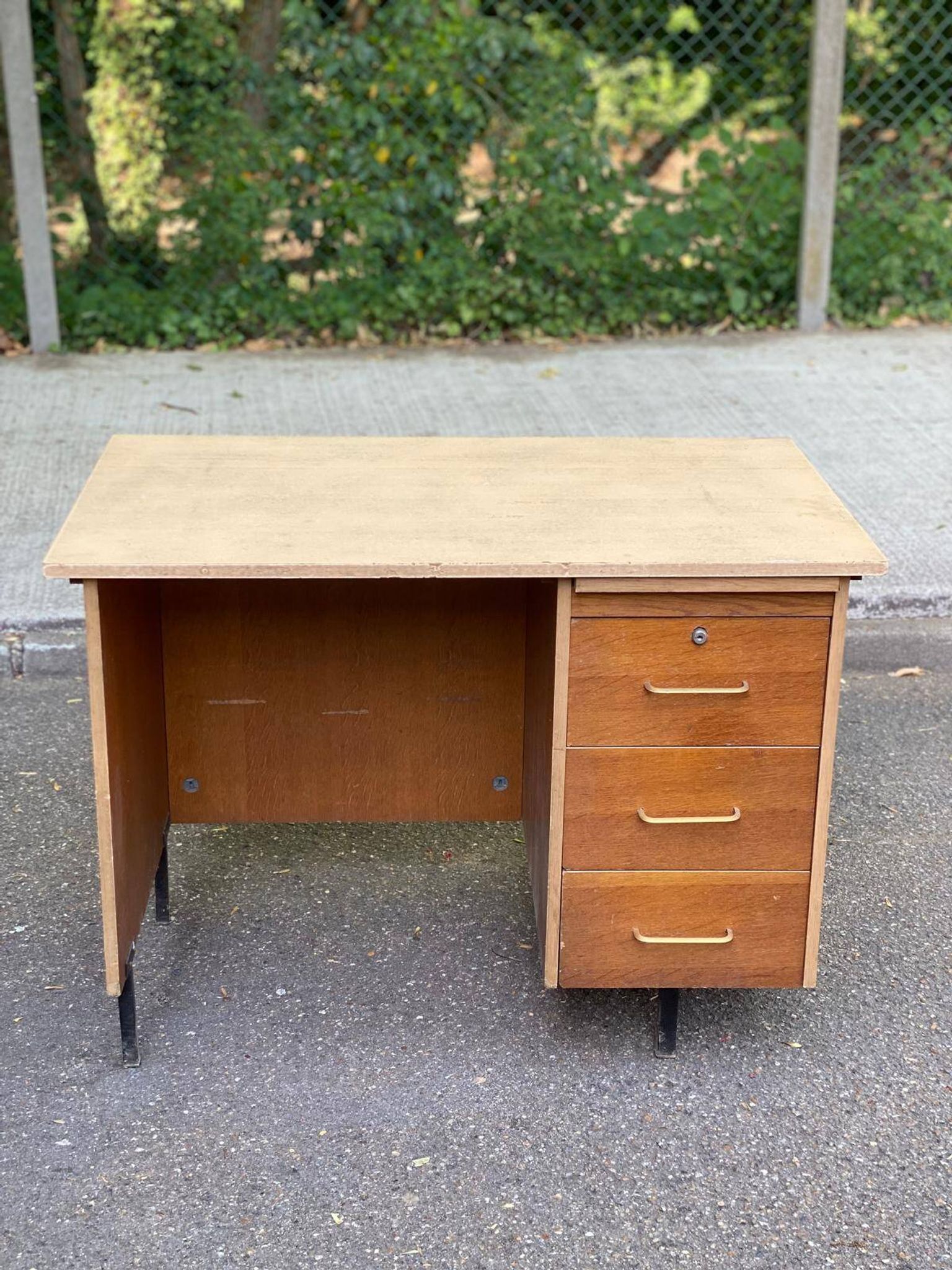 Vintage Scandinavian wooden desk from the 1970s.