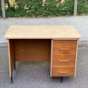 Vintage Scandinavian wooden desk from the 1970s.