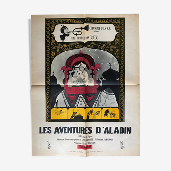 Affiche cinéma originales "Les Aventures d'Aladin" 1001 Arabian nights 60x80cm 1959