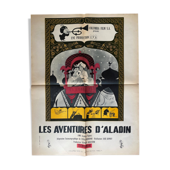 Original cinema poster "The Adventures of Aladdin" 1001 Arabian nights 60x80cm 1959