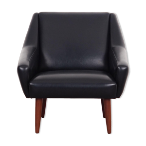 fauteuil en cuir, design danois, années 1970, production: danemark
