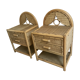 Pair of nightstands vintage rattan
