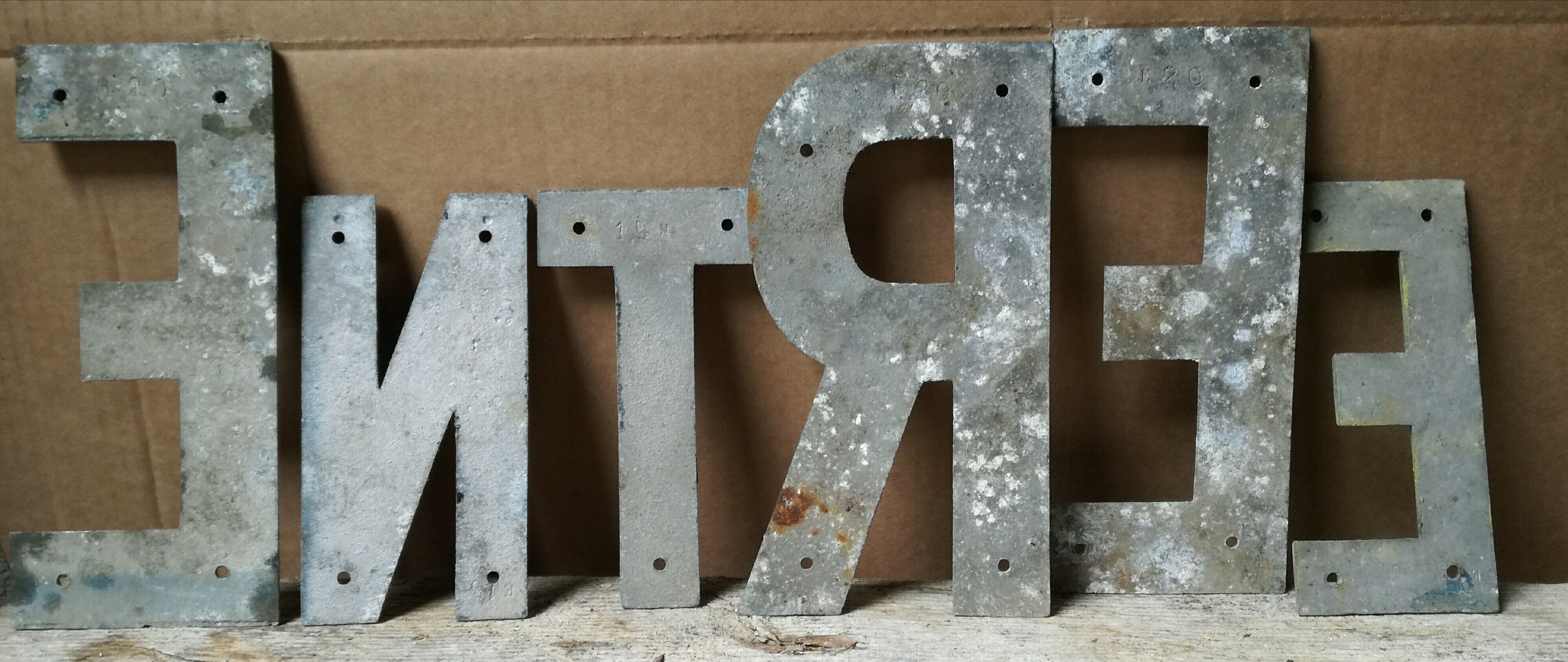 Entry into letters metal vintage