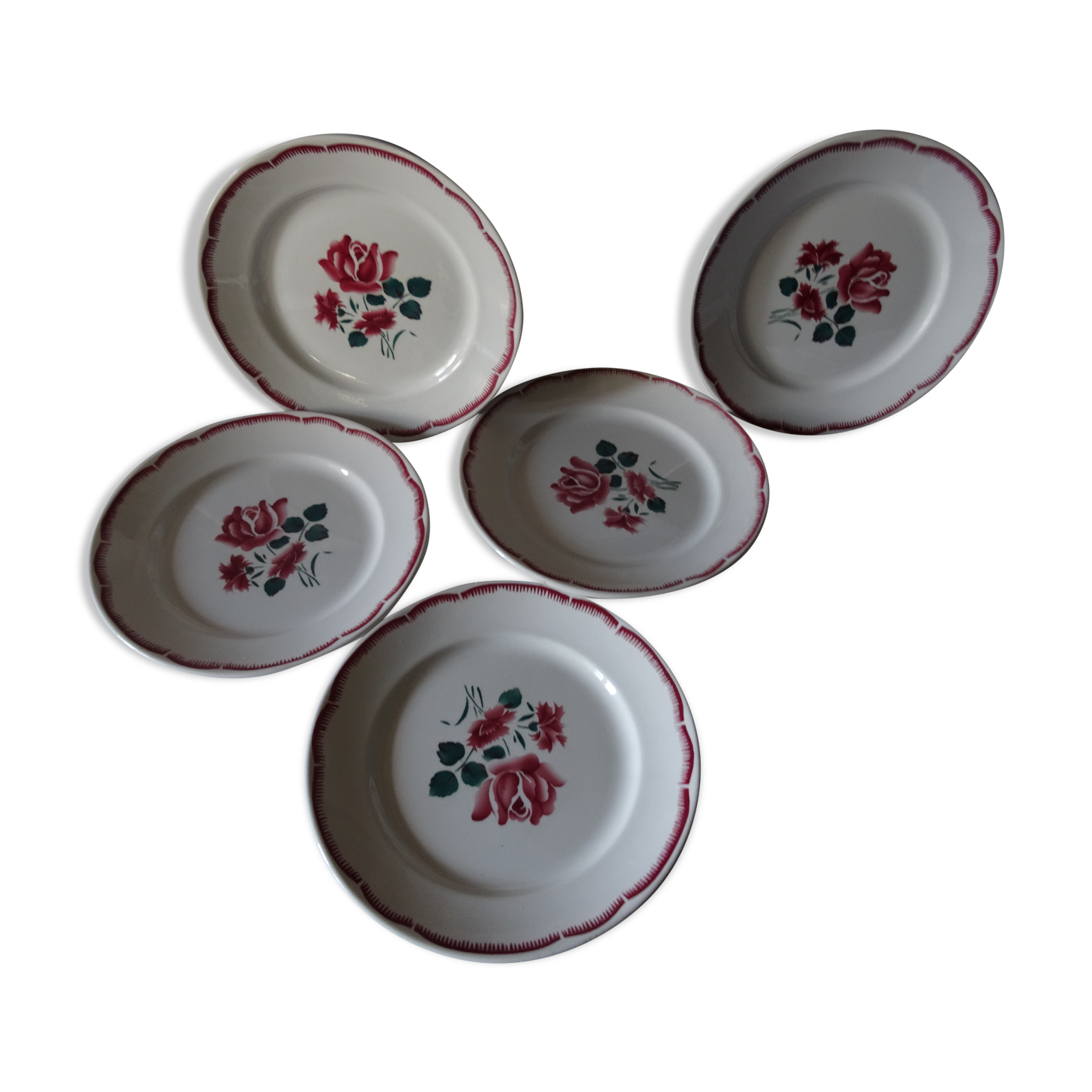 Lot of 5 vintage dessert plates