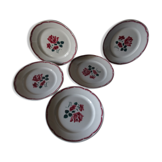 Lot of 5 vintage dessert plates