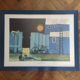 Watercolor Bicycle Cats