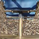 Blue office chair of the 70s swivelling