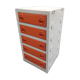 Vintage orange plastic drawer cabinet