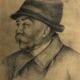 Drawing old lead mine A.M Portrait Man Moustache