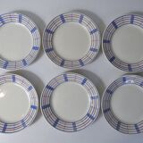 6 anciennes assiettes plates lunéville brigitte