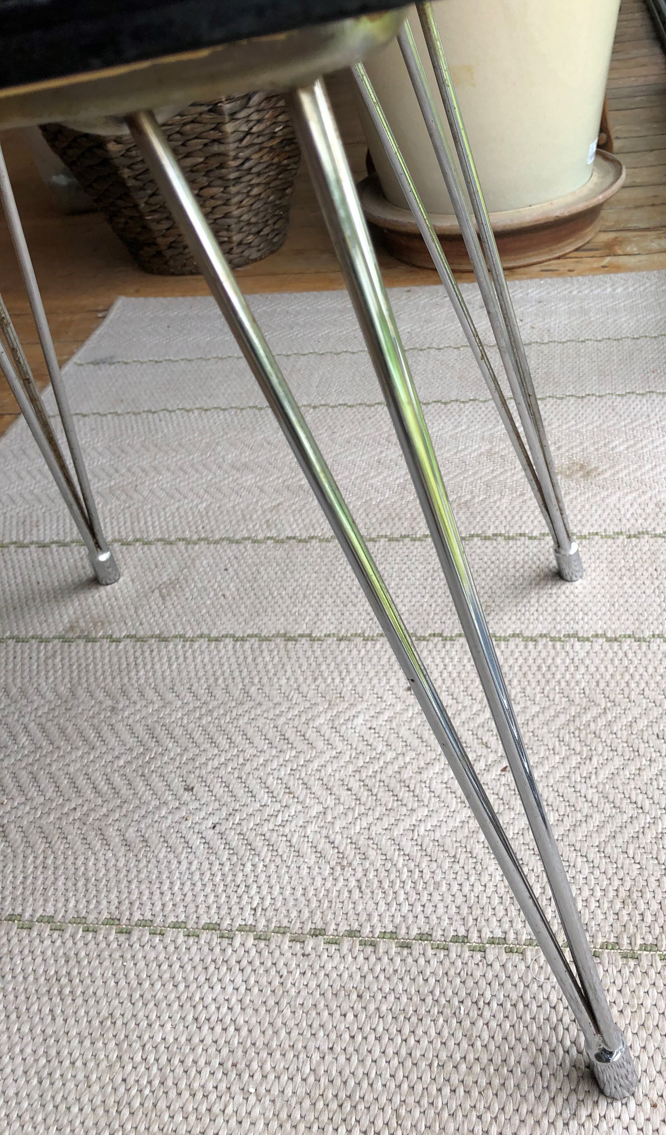 Duo of chairs in formica imitation brown wood and eiffel feet
