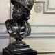 Bust of Ajax, bronze with black patina on a black Belgian marble base, 19th century.