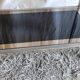 Chrome/gold metal and black/gold glass console - 70s/80s